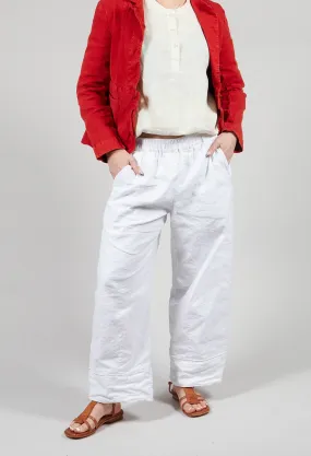 Banded Pants in White