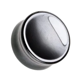 Concave Hematite Stone Double Flared Ear Gauge WildKlass Plug