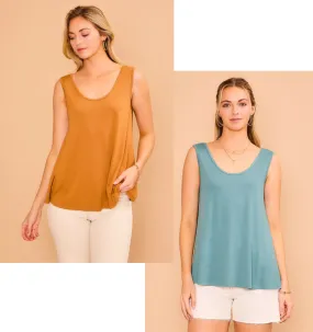 CozyCo Soft and Breezy Sleeveless Top- 2 Colors - PREORDER