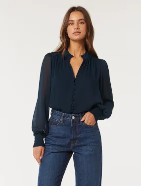 Flora Fluted Pleat Blouse