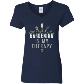 Gardening is my therapy V-Neck T-Shirt