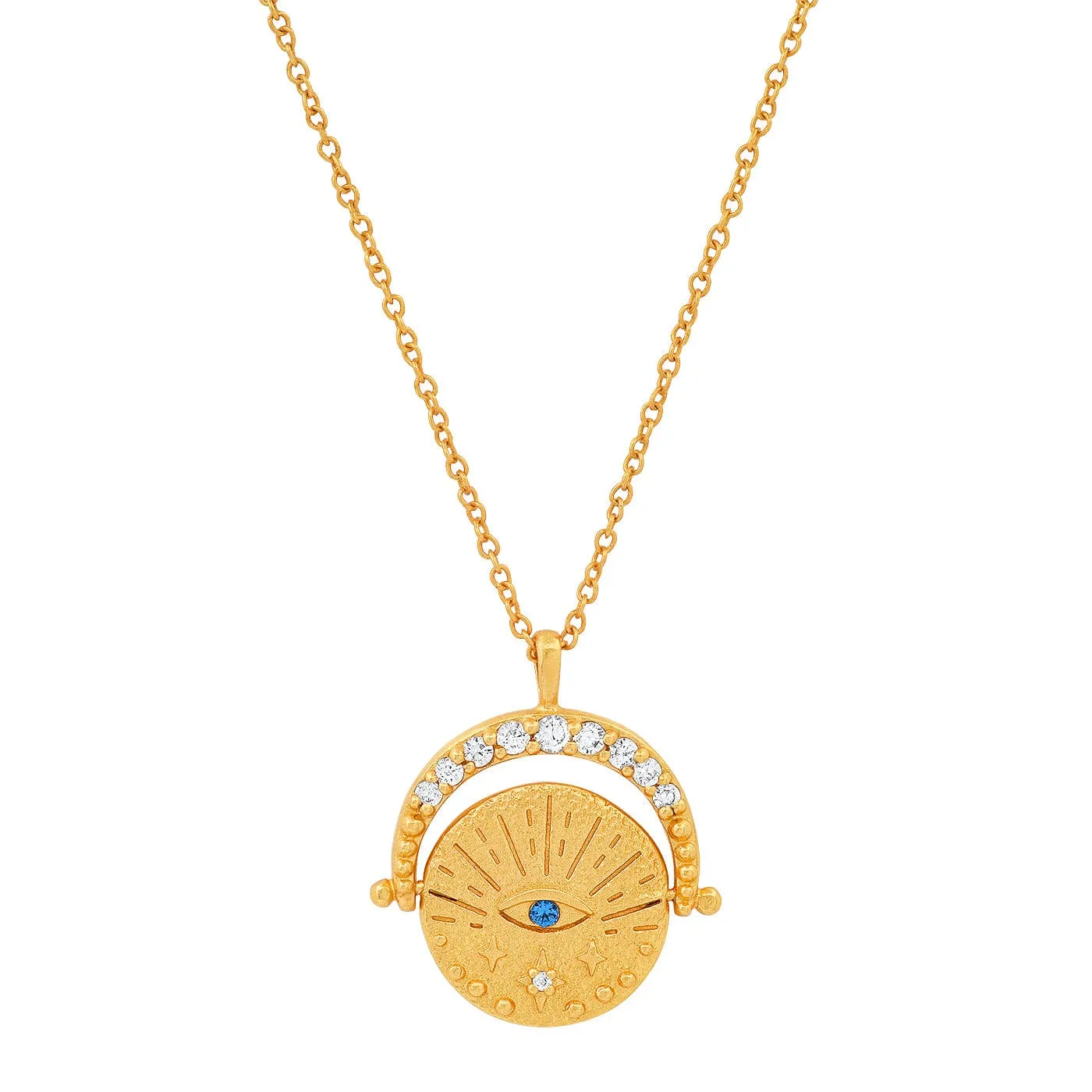 Gold Coin Evil Eye Necklace