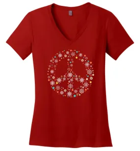 Holiday Peace Sign V-neck