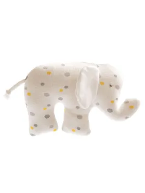 Organic Elephant Toy, Cream Polkadot