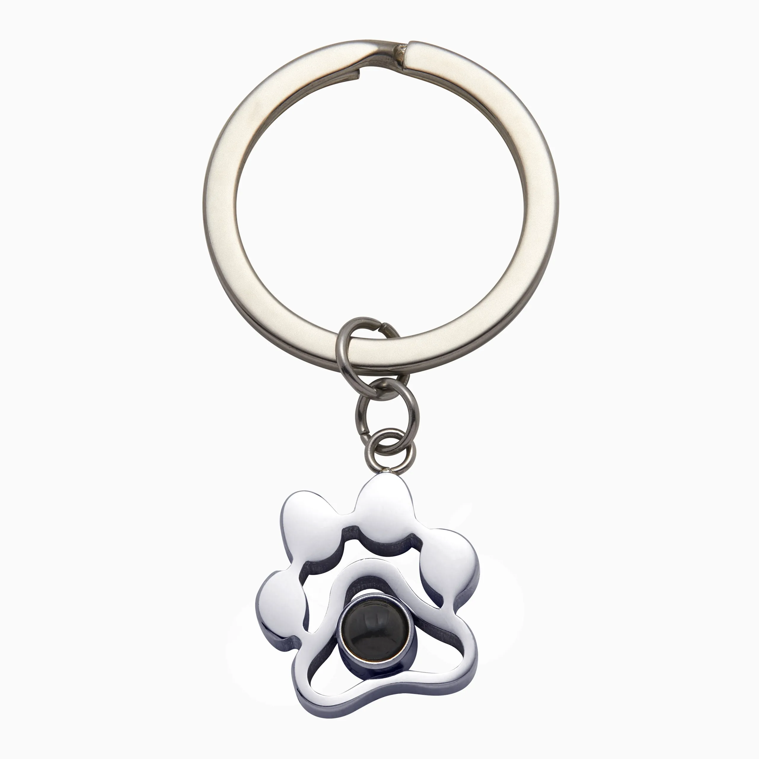 Pet Paw Photo Keychain