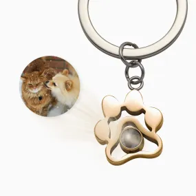 Pet Paw Photo Keychain