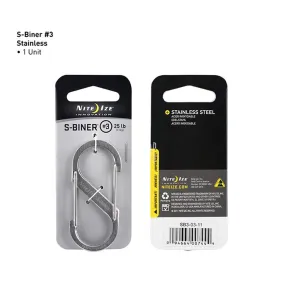 S-BINER DUAL CARABINER #3 ACERO MARCA NITE IZE