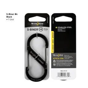 S-BINER DUAL CARABINER #4 NEGRO MARCA NITE IZE