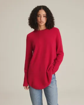 Soft by Naadam 100% Cashmere Crew Neck Curved Hem Sweater