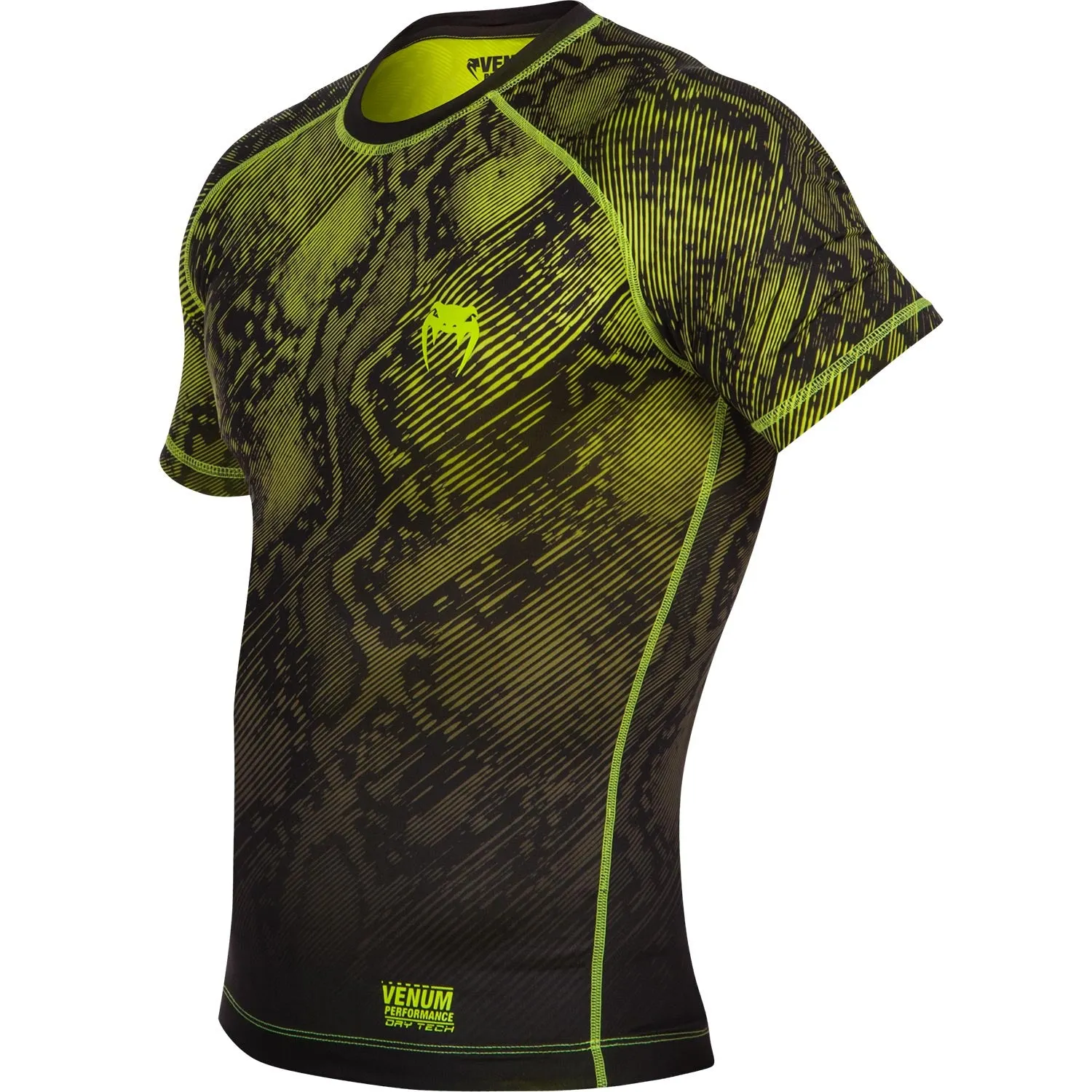 Venum Fusion Compression T-shirt - Short Sleeves - Black/Yellow