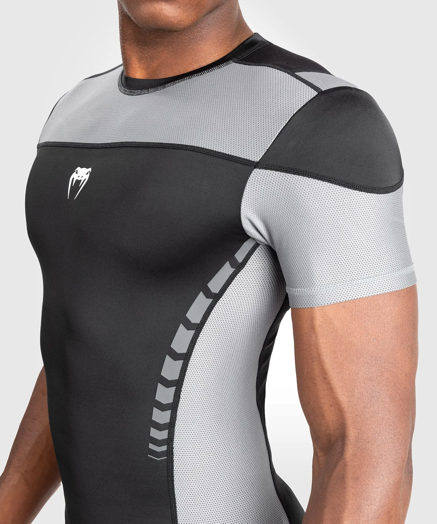 Venum Tempest Men's Short Sleeve Rashguard - Black/Grey